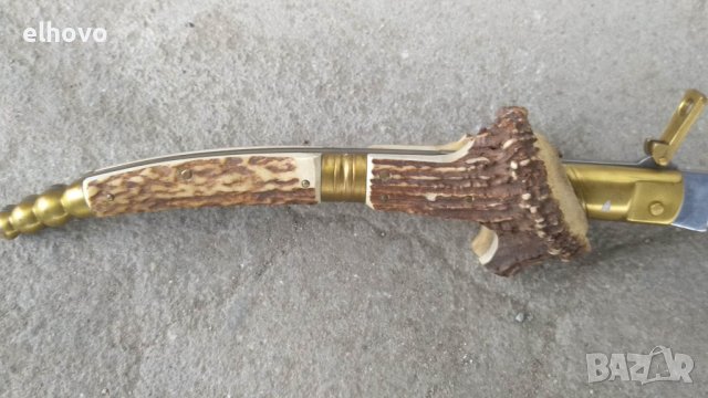 Масивен ловен нож C.JUL HERBERTZ с дръжка от еленов рог, снимка 5 - Други ценни предмети - 38872970