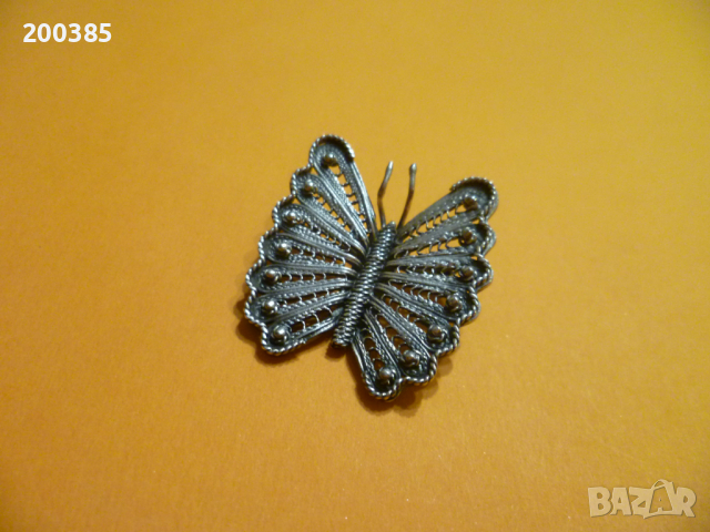 Сребърна брошка Пеперуда, снимка 2 - Други - 44568308
