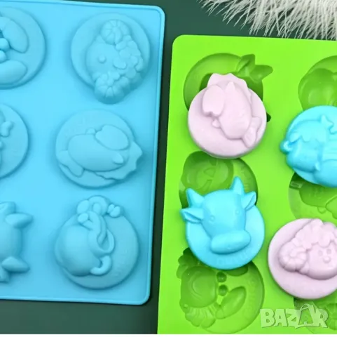 Комплект 2 молда 12-те зодии за сапуни и свещи , снимка 7 - Форми - 50197623