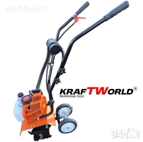 Бензинов Мулти Култиватор KraftWorld – Двутактова Мини Мотофреза, снимка 2 - Градинска техника - 50549313