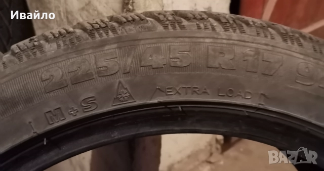 Продавам 2 броя зимни гуми 225.45.17 на 1 сезон дот 2019 Riken , снимка 3 - Гуми и джанти - 52745702