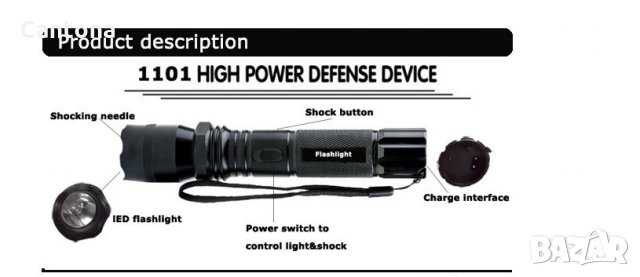 2 в 1 електрошок с фенер Police T1101, снимка 2 - Къмпинг осветление - 25288669