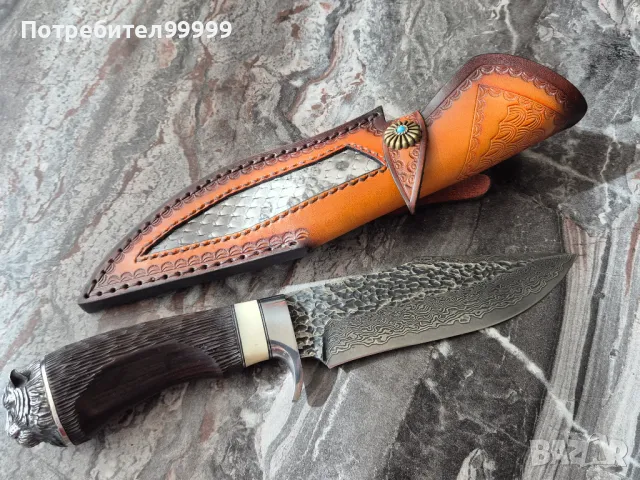 ЛОВЕН Нож от Дамаска стомана , снимка 3 - Ножове - 49518334