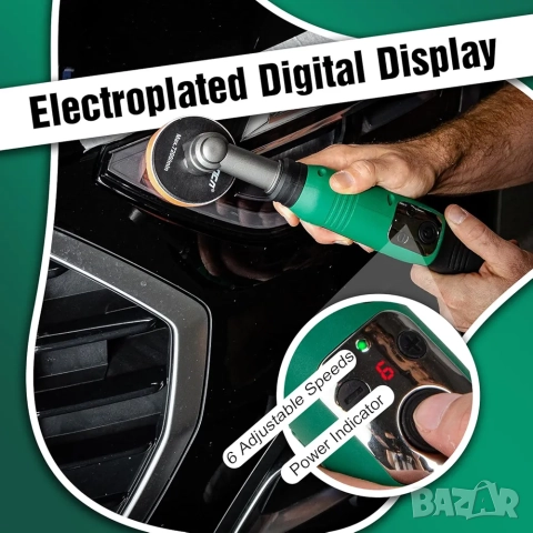 Професионална полираща машина, акумулаторна, 2 батерии + аксесоари, BATOCA S6 Mini, снимка 4 - Полирмашини - 52468191