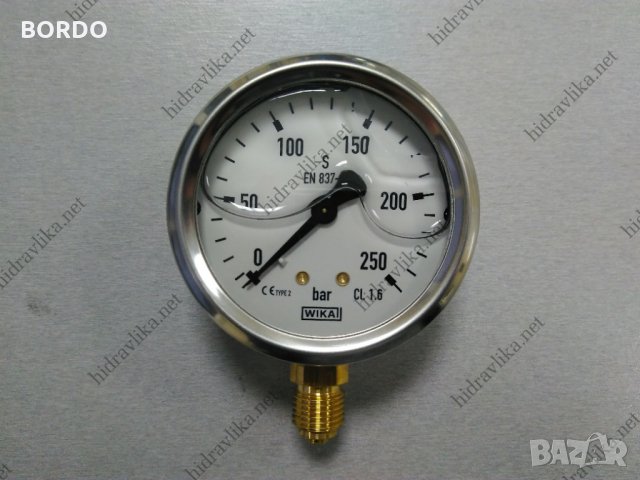 Манометър с глицерин WIKA - Ф63/0-250 bar (радиален)