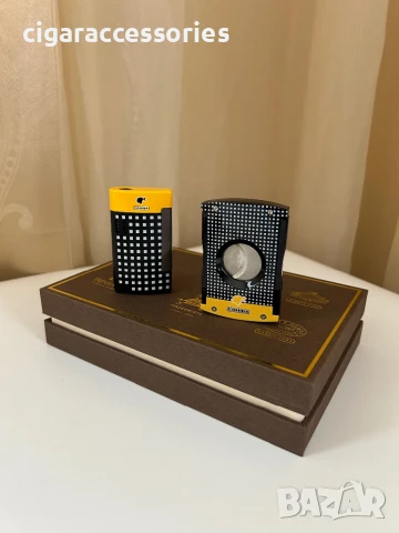 Луксозен подаръчен комплект COHIBA – Запалка и резачка за пури, снимка 6 - Запалки - 50898525
