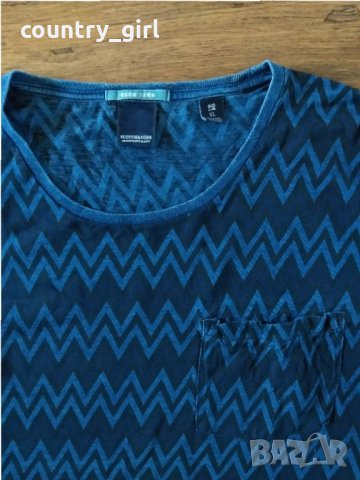 Scotch & Soda Navy Zig Zag Stripe T-shirt - страхотна мъжка тениска, снимка 3 - Тениски - 29658298