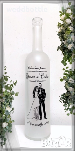 Сватбени бутилки, снимка 15 - Декорация - 51868600