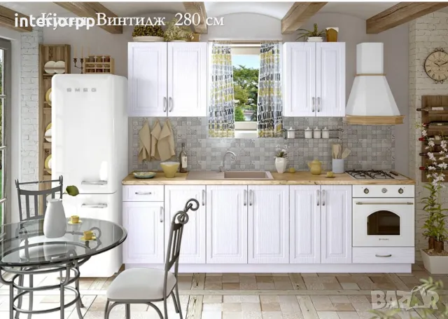 Кухни Винтидж МДФ 280см от модулни шкафове. Безплатен проект за Вас, снимка 7 - Кухни - 49110862