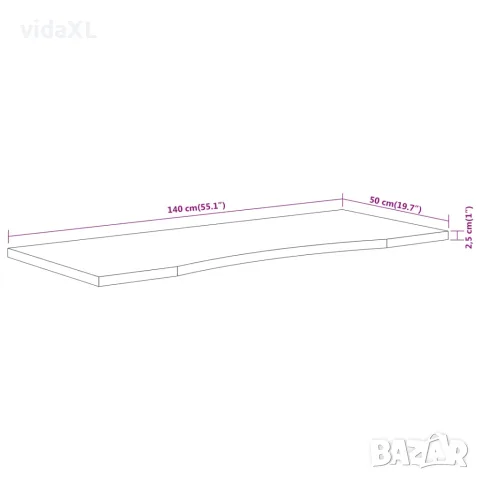 vidaXL Плот за бюро, 140x50x2,5 см, правоъгълен, масивно дърво акация, снимка 9 - Бюра - 56147330