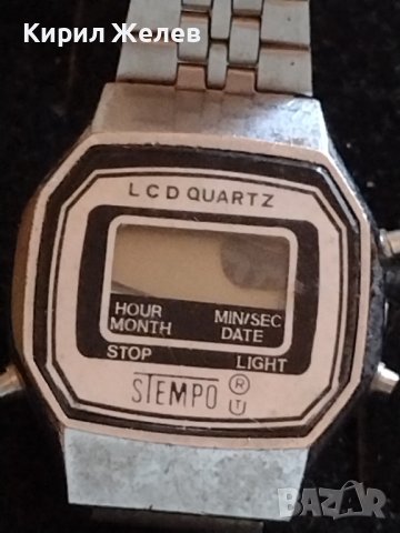 РЕТРО МОДЕЛ ЕЛЕКТРОНЕН ЧАСОВНИК СТАР РЯДЪК STEMPO LCD QUARTZ 33210, снимка 2 - Дамски - 38753862