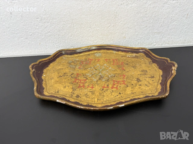 Винтидж италиански флорентински поднос. №7830, снимка 2 - Колекции - 53071995