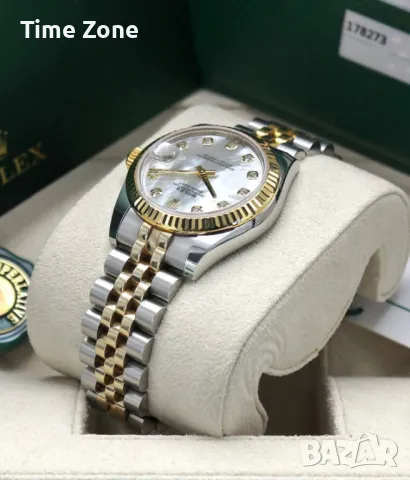 Rolex Datejust 31mm Two-Tone Yellow Gold MOP Dial Diamond Jubilee Дамски Различни Варианти, снимка 6 - Дамски - 48183035