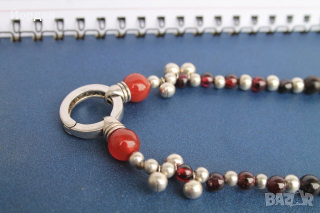 Дизайнерски накит/гердан-сребро,гранат,карнеол, снимка 2 - Колекции - 40486029