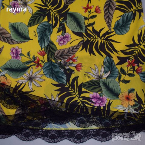 Жълта рокля с щампи на цветя Liu Jo. Винтидж, снимка 6 - Рокли - 44198198
