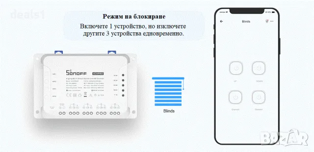 SONOFF 4CHPROR3 4-канален Wi-Fi Интелигентен Превключвател с RF контрол, снимка 6 - Друга електроника - 48050986