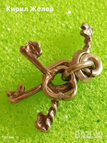 Сребърна висулка ключове майсторска ръчна изработка много красив дизайн 27728, снимка 5 - Колиета, медальони, синджири - 52604490