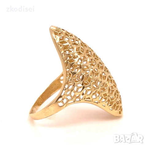 Златен дамски пръстен 3,37гр. размер:59 14кр. проба:585 модел:33811-1, снимка 3 - Пръстени - 52629649