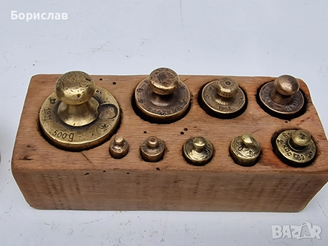 Комплект бронзови теглилки - грамове, снимка 2 - Антикварни и старинни предмети - 51556170