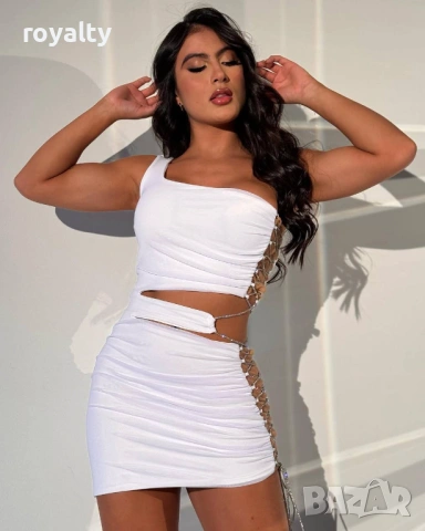 Нова Секси Бяла Дамска Рокля 