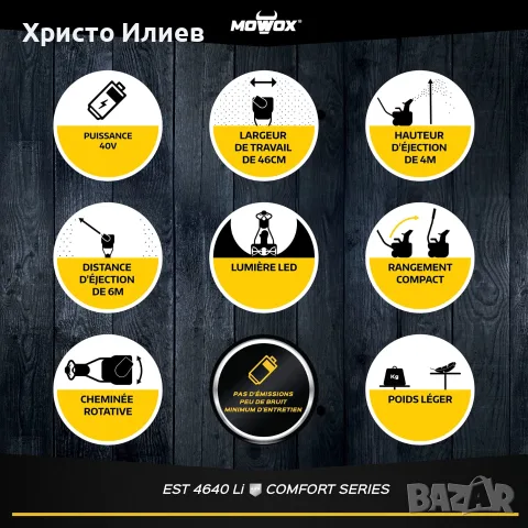 Снегорин Акумулаторна Машина за почистване на сняг  MOWOX EST 4640 Li, снимка 4 - Градинска техника - 55784360