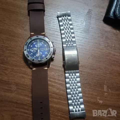 Seiko Chronograph 100M Blue Dial, снимка 4 - Мъжки - 56047406
