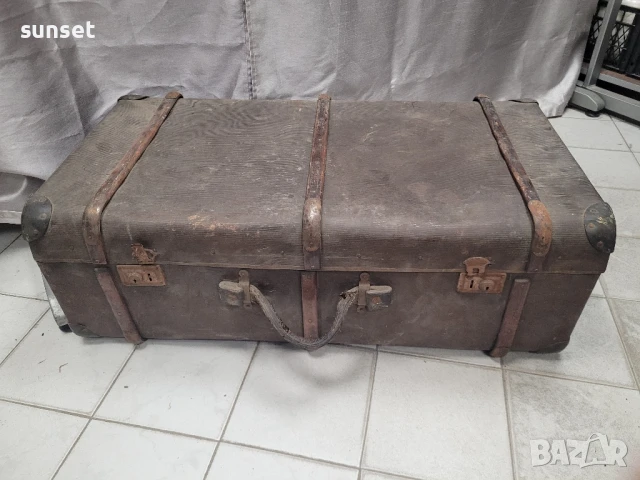 огромен стар куфар за реставрация и декорация, снимка 1
