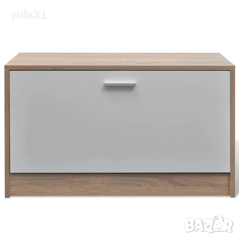 vidaXL 3-в-1 комплект дървен шкаф за обувки, дъб и бяло, снимка 5 - Шкафове - 56146348