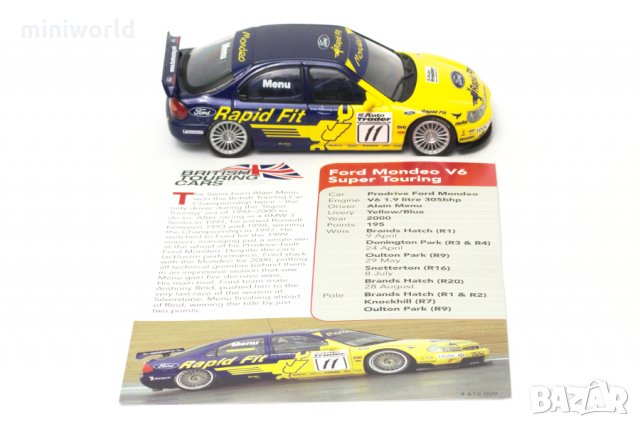Ford Mondeo Zetec Alain Menu BTCC 2000 - мащаб 1:43 на Atlas моделът е нов в кутия, снимка 13 - Колекции - 32118894