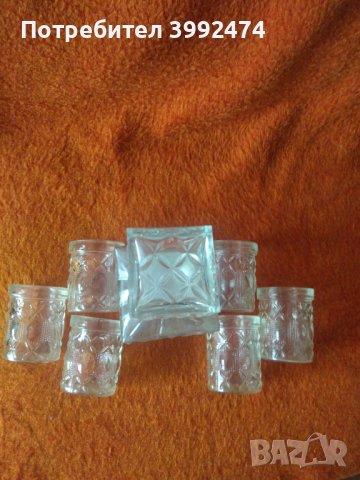 Гарафа и 6 чаши за алкохол/уиски, снимка 2 - Чаши - 44386104