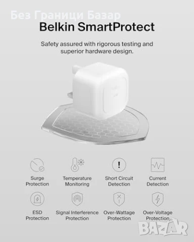 Ново Belkin Компактно 30W USB-C Зарядно за iPhone, Samsung, iPad с кабел, снимка 6 - Друга електроника - 51251606