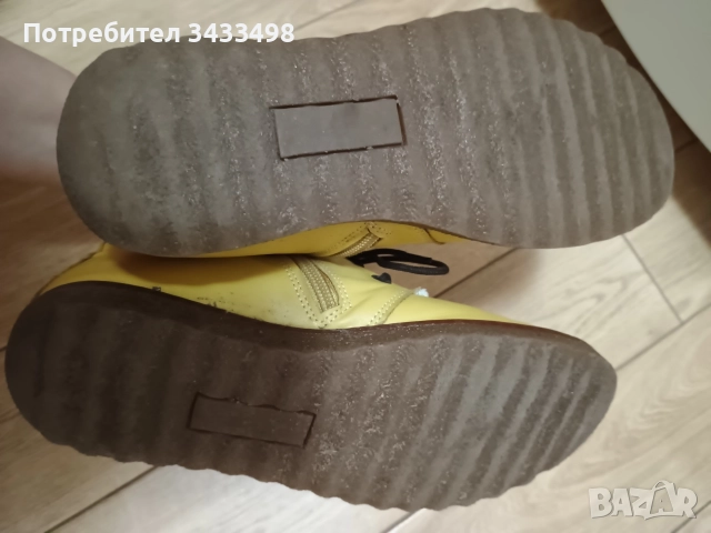 Жълти боти, естествена кожа, снимка 5 - Дамски боти - 52956369