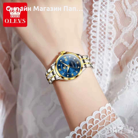 OLEVS 2906 Луксозен Дамски Кварцов Часовник с Календар, снимка 4 - Дамски - 54213667