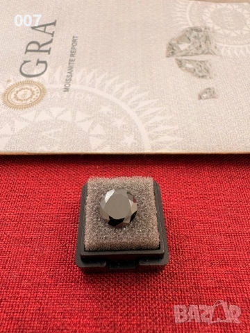 8мм Черен Мойсанит / Диамант, GRA сертификат