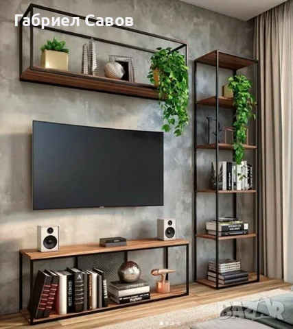 Секция TV индустриален стил, снимка 5 - Секции и витрини - 56466775