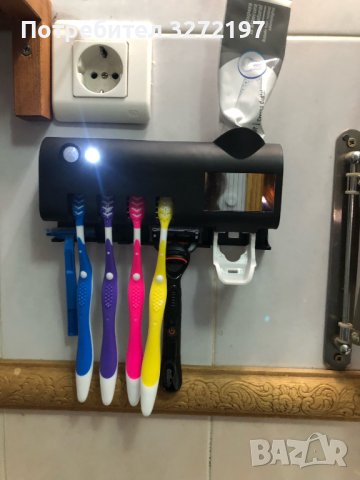 Соларен UV Стерилизатор за Четки за Зъби с Поставка и Дозатор за Паста за Зъби+USB зареждане , снимка 12 - Други стоки за дома - 40439390