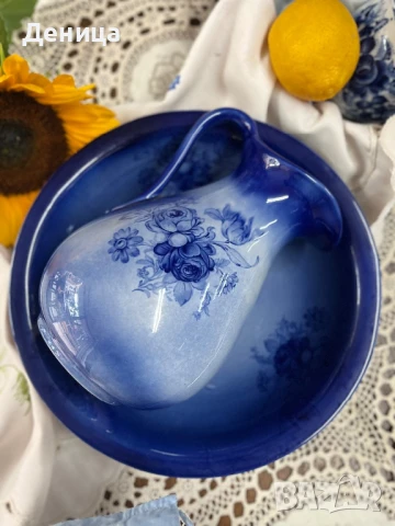 Комплект за лична хигиена или умивалник за спалня💙 Според мен е съвременна репродукция , снимка 5 - Сервизи - 51174811