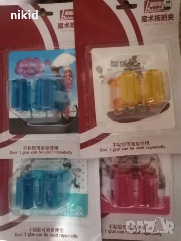 щипка държач поставка за пръчка метла и др в баня плочки с лепка, снимка 3 - Други стоки за дома - 15435479