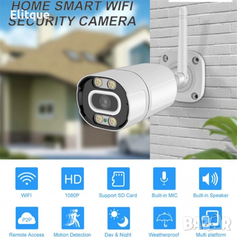 Външна 3MPX WiFi камера с метален корпус, нощно виждане до 40 метра и вградени микрофон и говорител, снимка 9 - Други - 52862435