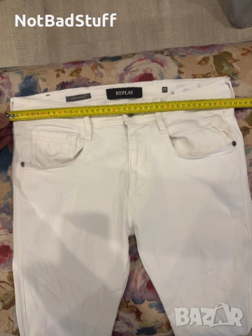 Бели Мъжки дънки Replay slim fit, снимка 6 - Дънки - 54222077