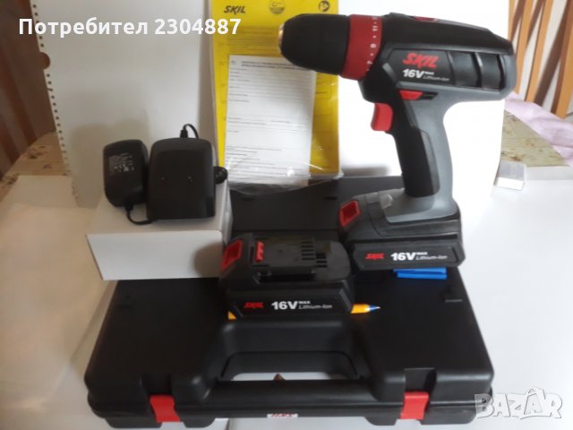 Продавам нов мощен /39nm/акумолаторен винтоверт дрелка " Skil"с две батерии., снимка 5 - Винтоверти - 27314513