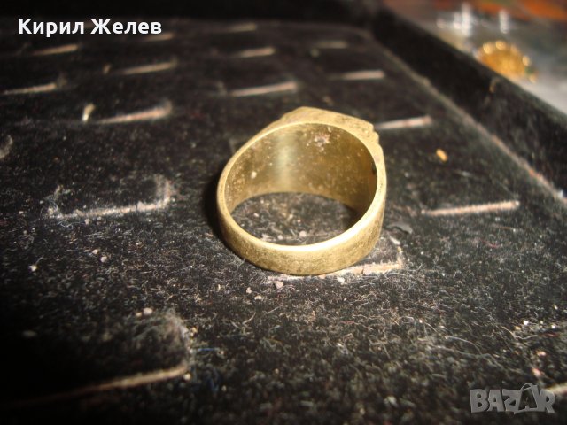 СТАР ПОЗЛАТЕН БРОНЗОВ ПРЪСТЕН ОРНАМЕНТИРАН РЪЧНО МАЙСТОРСКА АРТ ДЕКО ИЗРАБОТКА МАСИВЕН 18222, снимка 5 - Антикварни и старинни предмети - 33867222