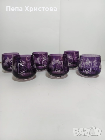 Чаши  от аметистов оловен кристал Nachtmann, снимка 2 - Чаши - 52595914