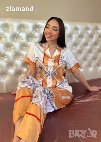 Комплект луксозна пижама сатен, снимка 2 - Пижами - 44742904