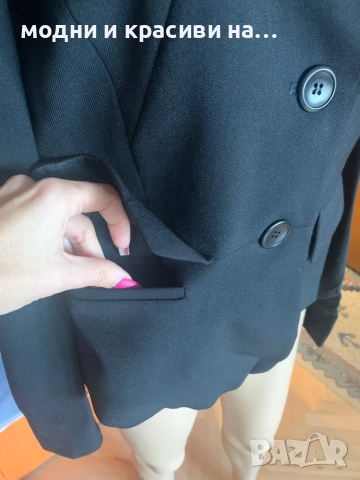 Черно сако Max Mara ( фина вълна),размер 42 IT, снимка 3 - Сака - 52677853