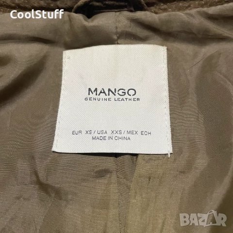 Дамско Кожено Яке Mango Genuine Leather Размер XS, снимка 4 - Якета - 52697157