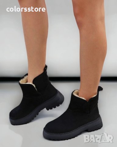 Равни боти - черен велур - 66-90