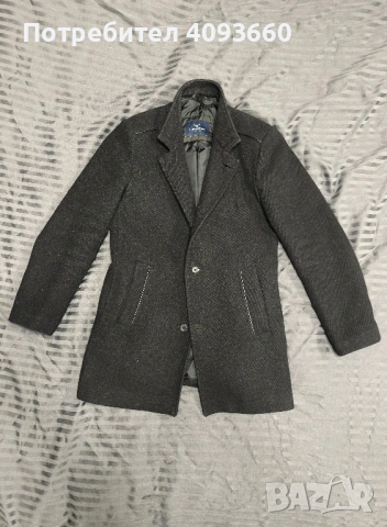 Черно палто Teodor (мъжко), снимка 4 - Палта - 53226488