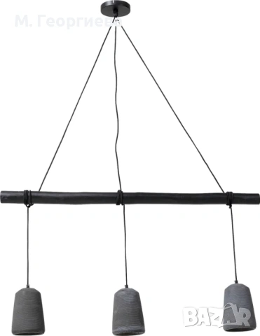 Дизайнерски полилей KARE DESIGN - НОВ (бетон и масивно дърво), снимка 6 - Лампи за таван - 54213283