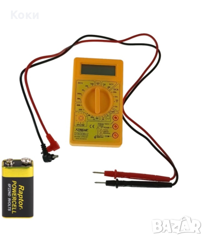 Цифров уред Multimeter DT830, DC 200mV-1000V, AC 200V-750V, жълт, снимка 2 - Друга електроника - 44509114